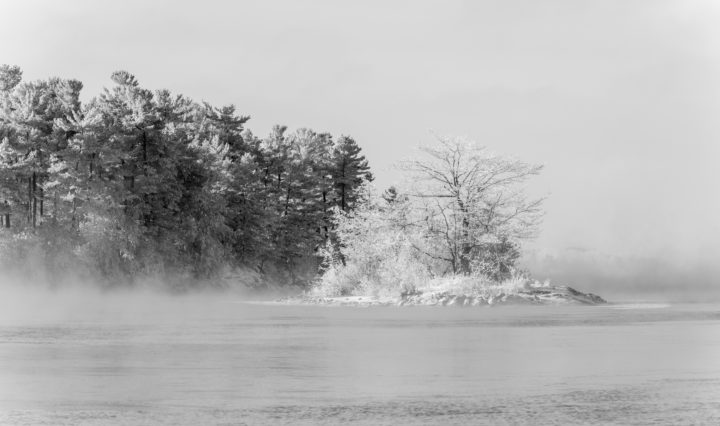 Small Frosty Island Black and White