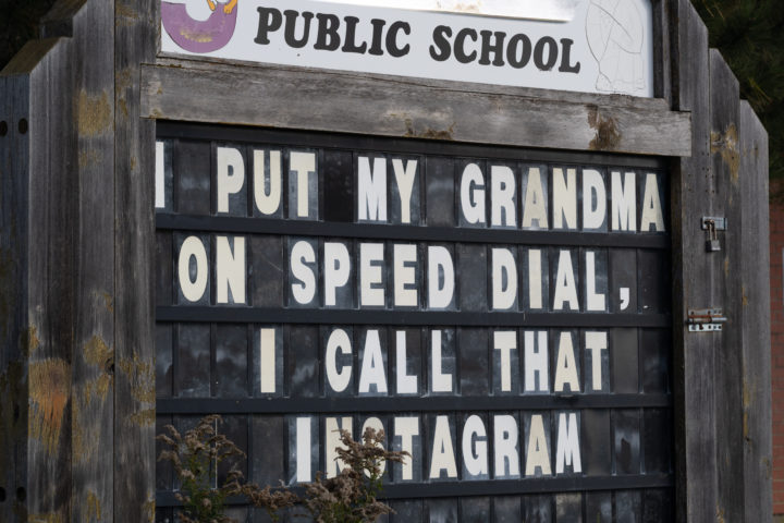 Joke on Public School Sign