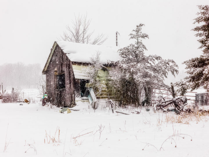 Decaying Barn in the Snow
