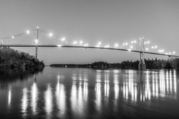 Bridge and River Black and White