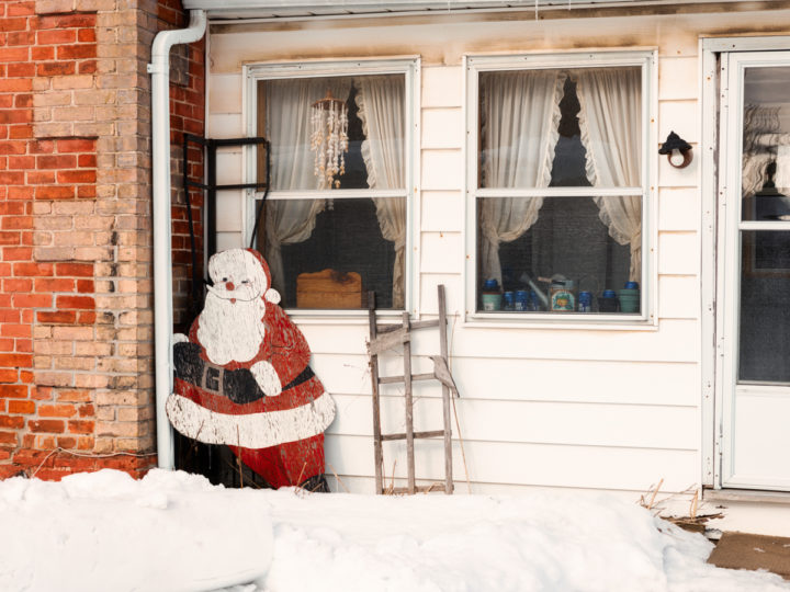 Wooden Santa and Facade
