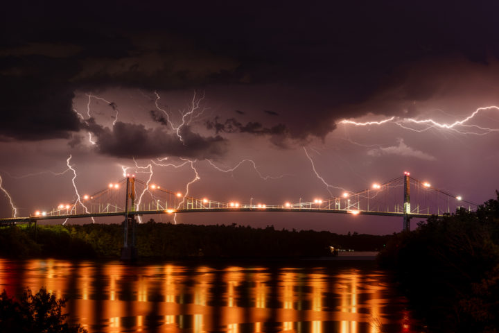 Lightning Over Bridge
