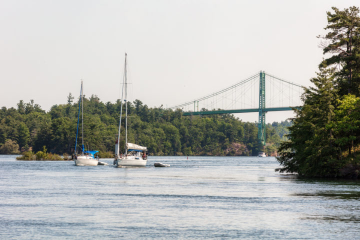 Two Sailboats and Bridge