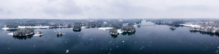 River Panorama and Fresh Snow