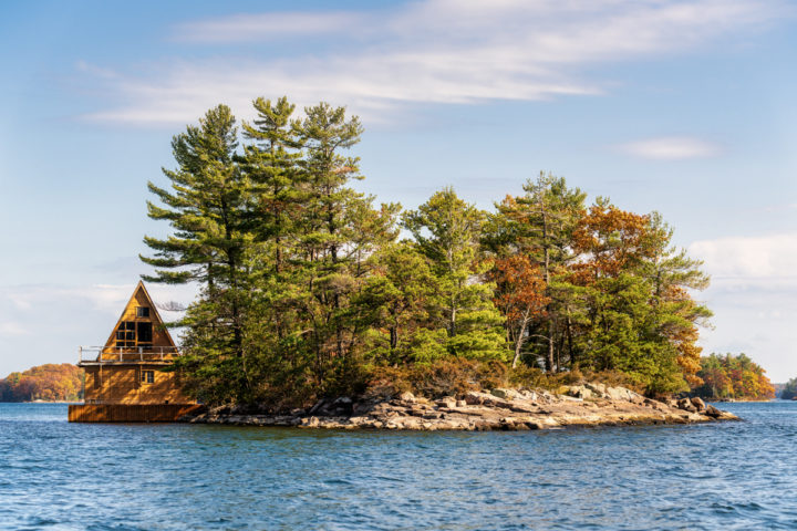 Small Island with A-Frame Boathouse
