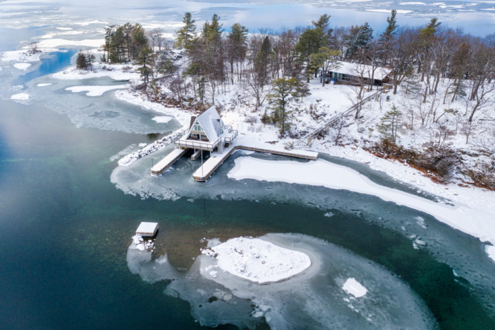 Boathouse and Cottage on Snowy Island