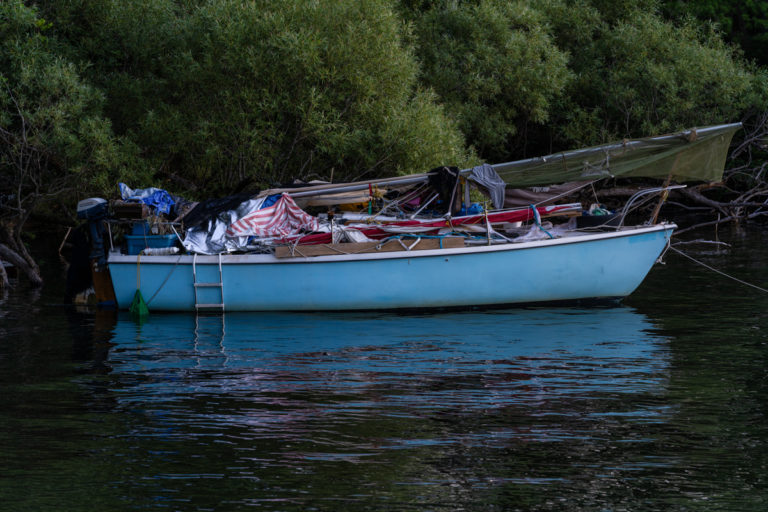 Small Blue Sailboat