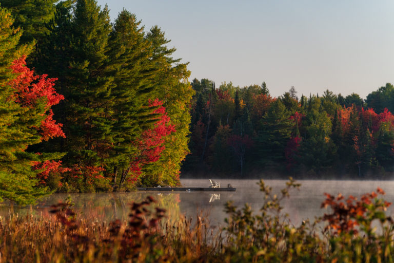 Fall Color and Chairs on Dock