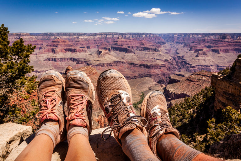 Dirty Shoes and Socks at the Rim of the Grand Canyon
