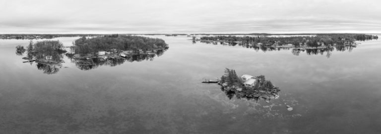 Cottages and Islands Black and White