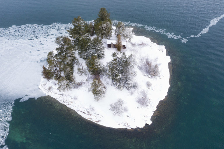 Small Private Island with Cabin and Ice Floe