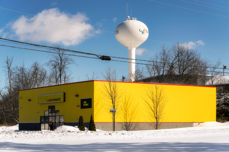 Auto Parts Store and Water Tower