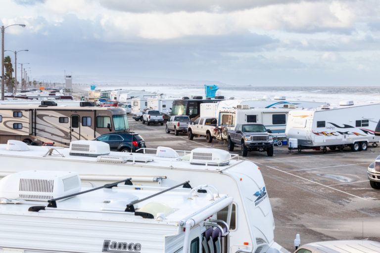 RVs and Trailers at the Beach