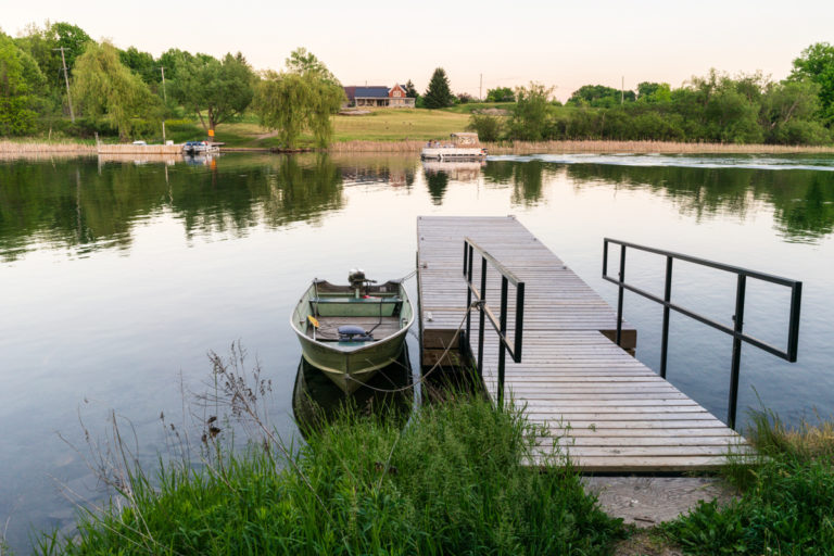 Boat at Dock and Narrows