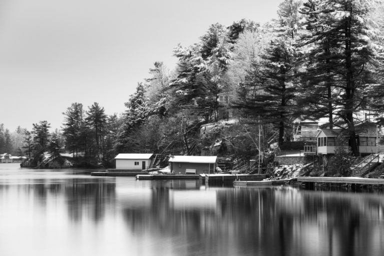 Smugglers Cove Black and White Winter