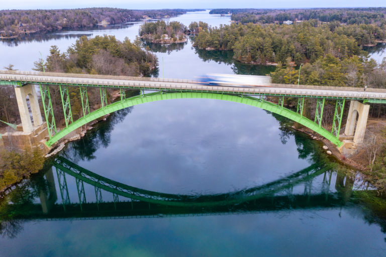 Truck Crossing Bridge and Arch
