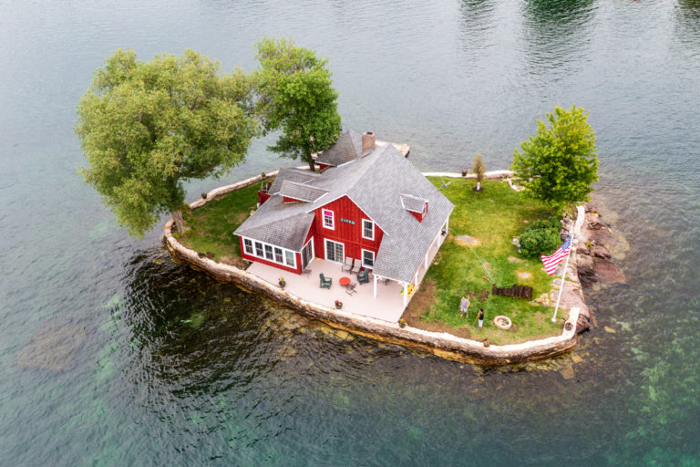 Small Island With Red Cottage