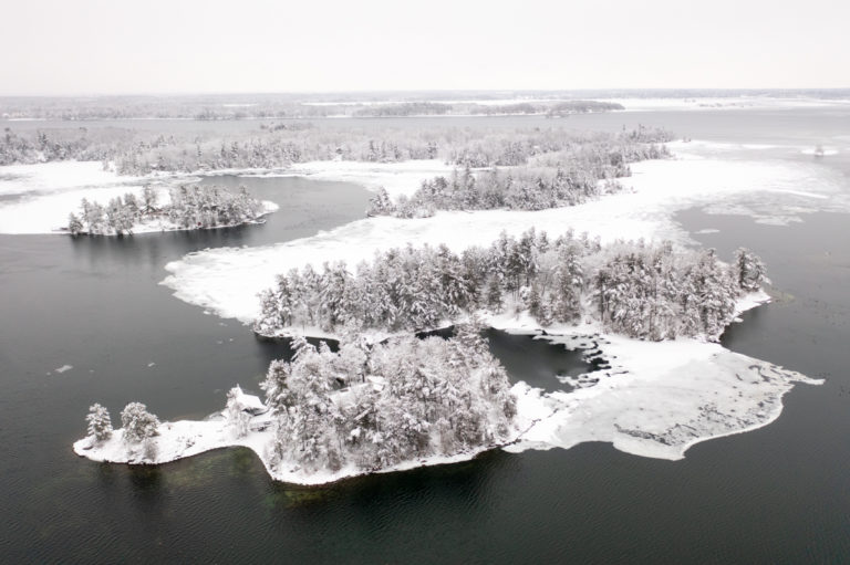 Group of Islands in the Snow