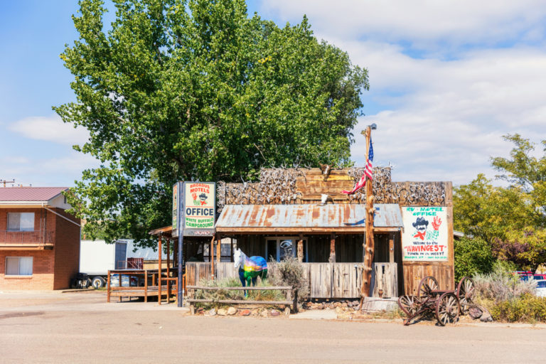 Motel Office Adorned With Antlers