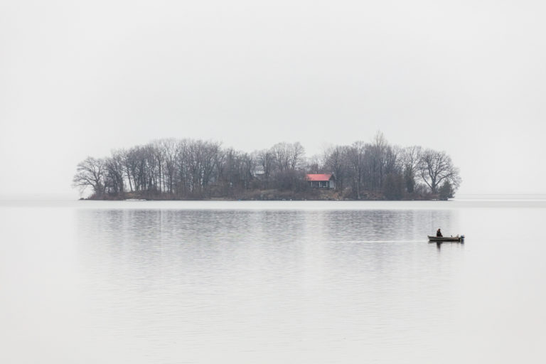 Lone Fisherman and Island