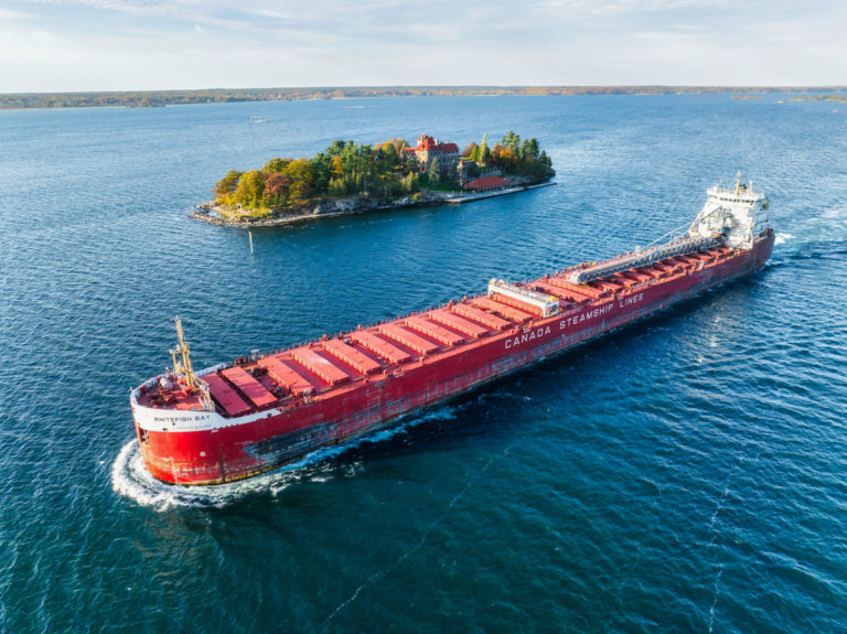 Red Ship in the 1000 Islands