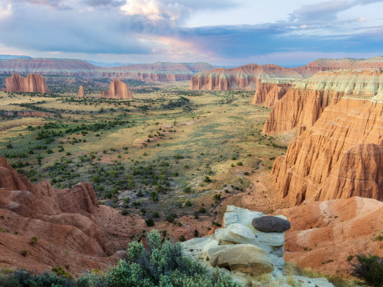 Dusk in Cathedral Valley: A Pastel Sky