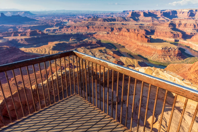 Worn Railing and Majestic View