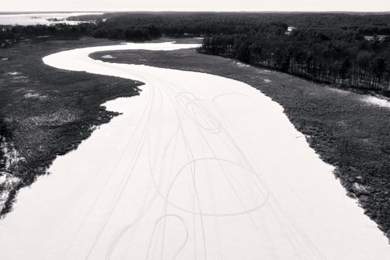 Frozen Ribbons: Aerial River Art