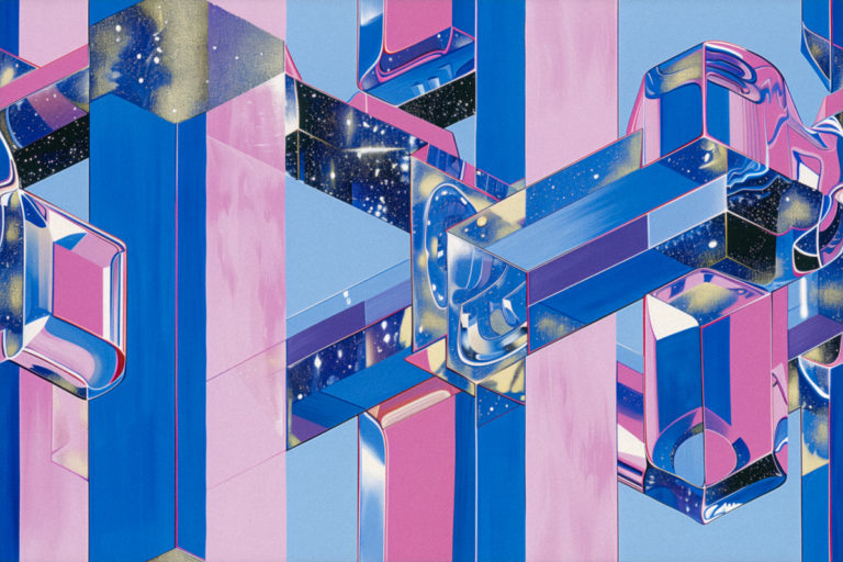 Colorful 3D Abstract with Cosmic Accents