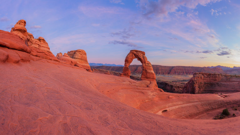Delicate Arch Glowing in the Warmth of a Golden Sunset