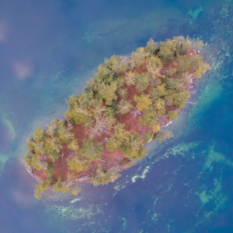 Blueberry Island in the Thousand Islands from Above