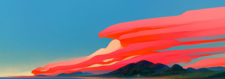 Clouds Stretching Over a Coastal Mountain