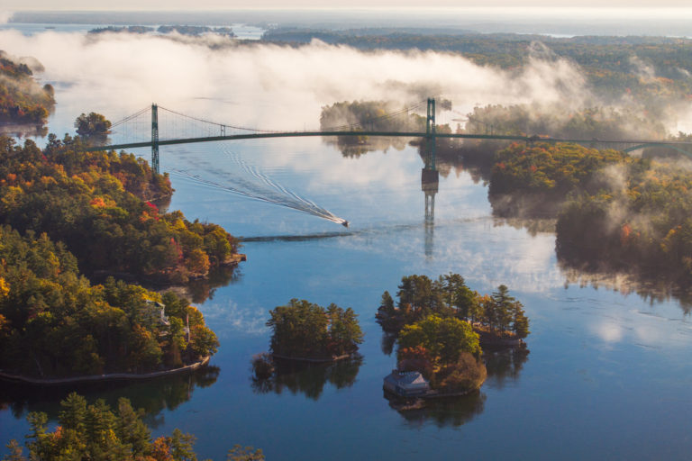 Thousand Islands Bridge in Morning Mist