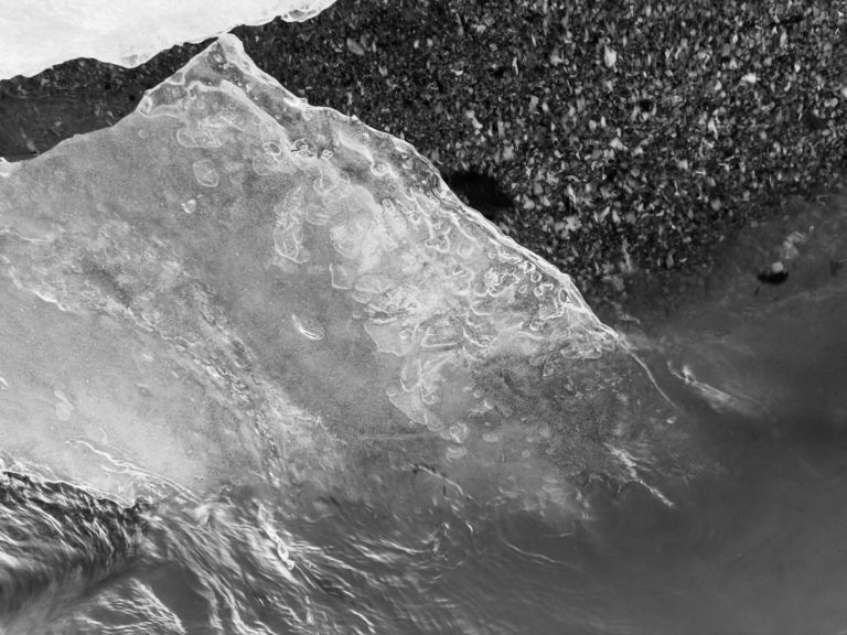 Fragment of Ice with Rippling Water
