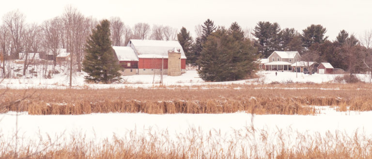 Lonely Farmstead in Deep Winter