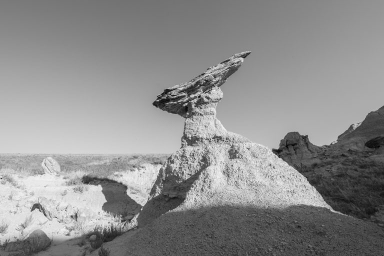 Rock Formation in Harsh Desert Light