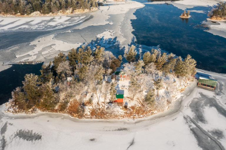 Frozen Retreat Amid the Thousand Islands