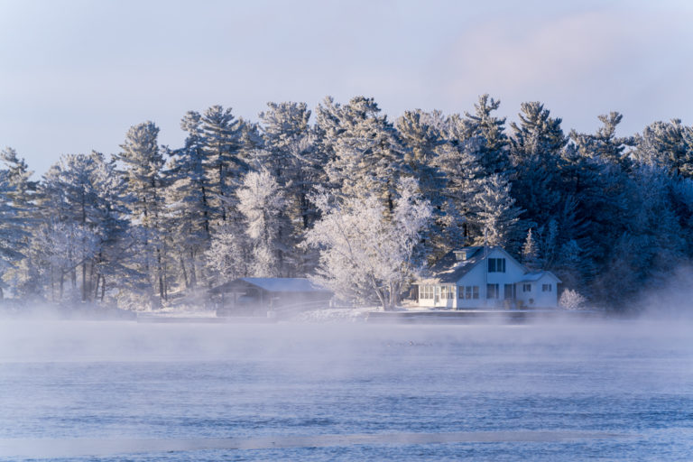 Winter Mist on St. Lawrence River in Thousand Islands
