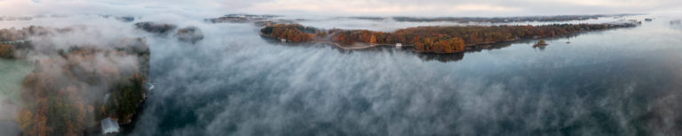 Fog Over Forested Islands – 1000 Islands Panorama