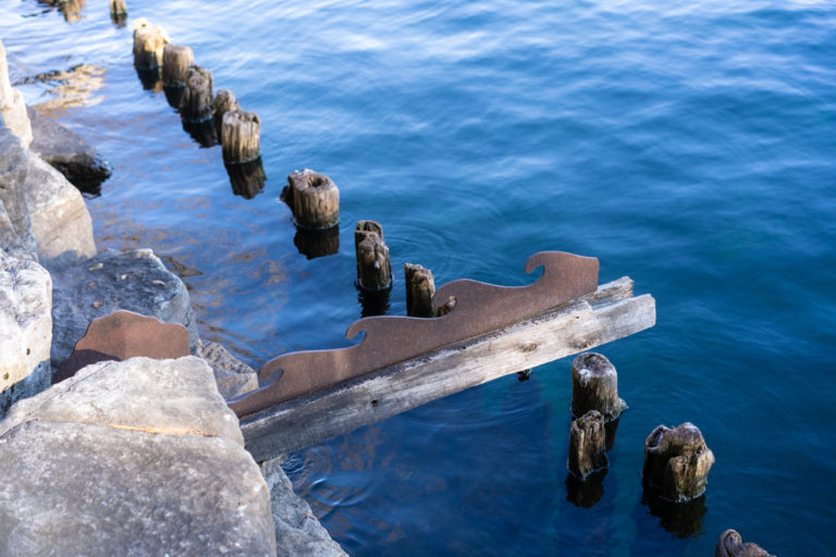 Weathered Dock Remnants on the Saint Lawrence