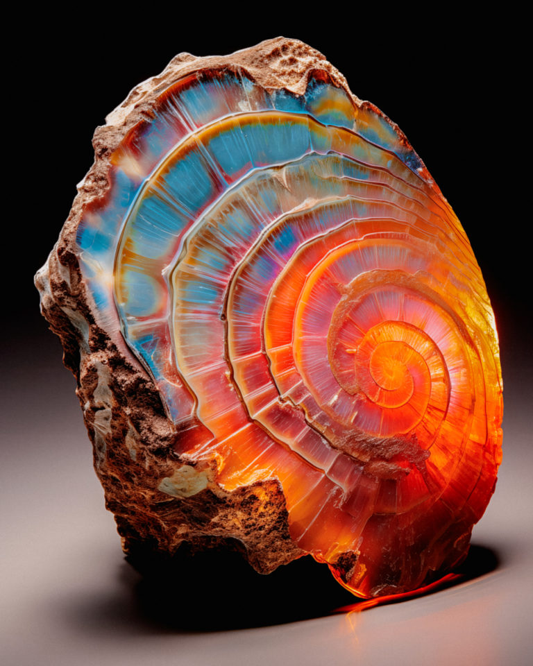Imagined Spiral Fossil in Synthetic Stone