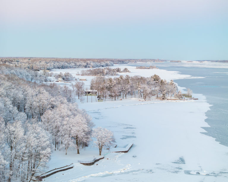Frozen Shoreline Along the St. Lawrence River