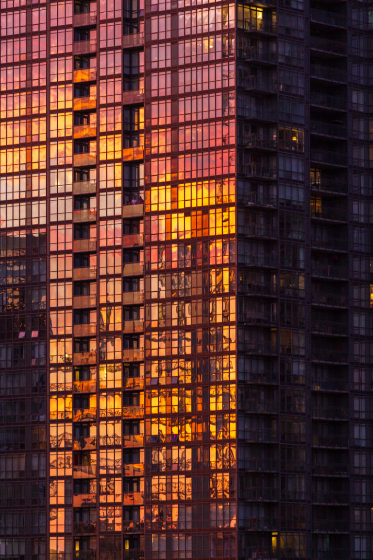Fiery Sunset Reflections on Toronto Condo Towers