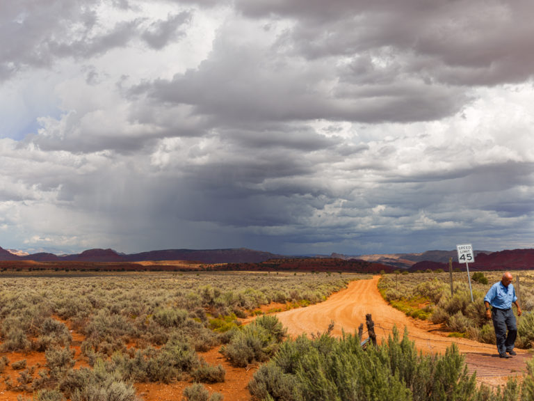 Storm Clouds Over Utah Desert Road