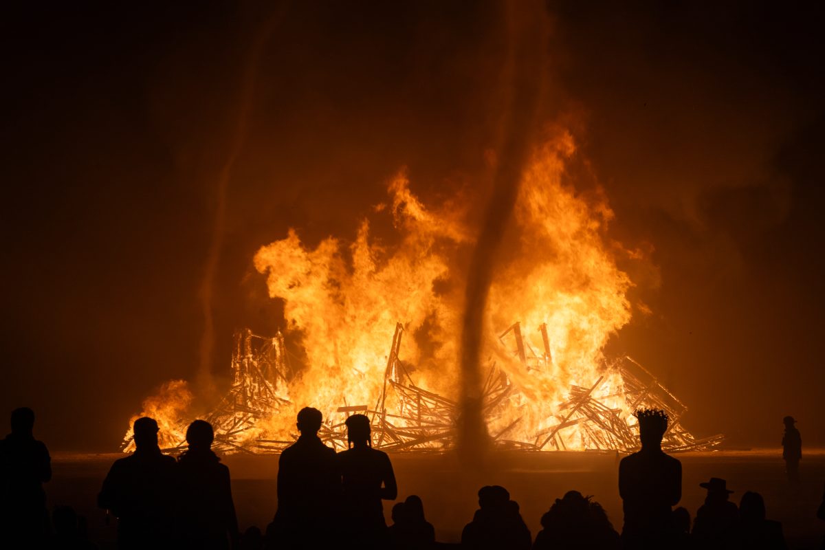 Burning Man 2025 Temple Burn – Temple of the Deep by Miguel Arra