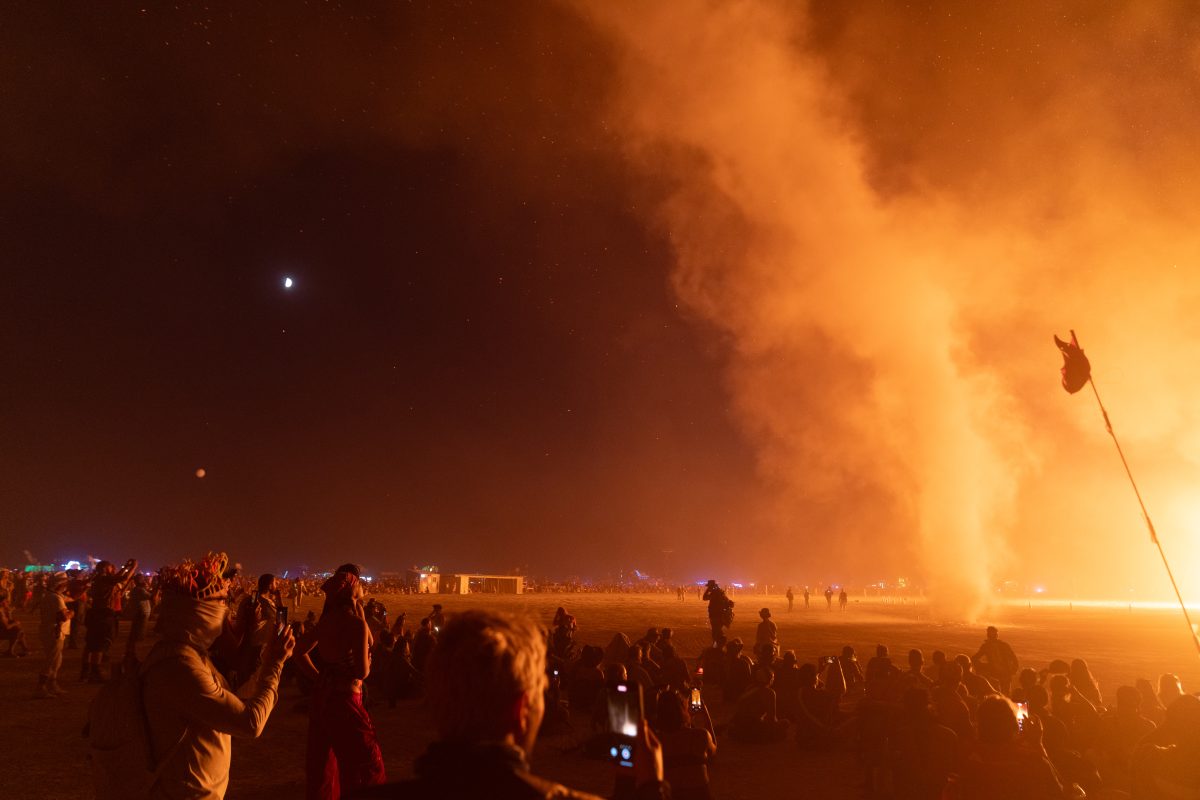 Hot Dust Devil Rips Through Crowd