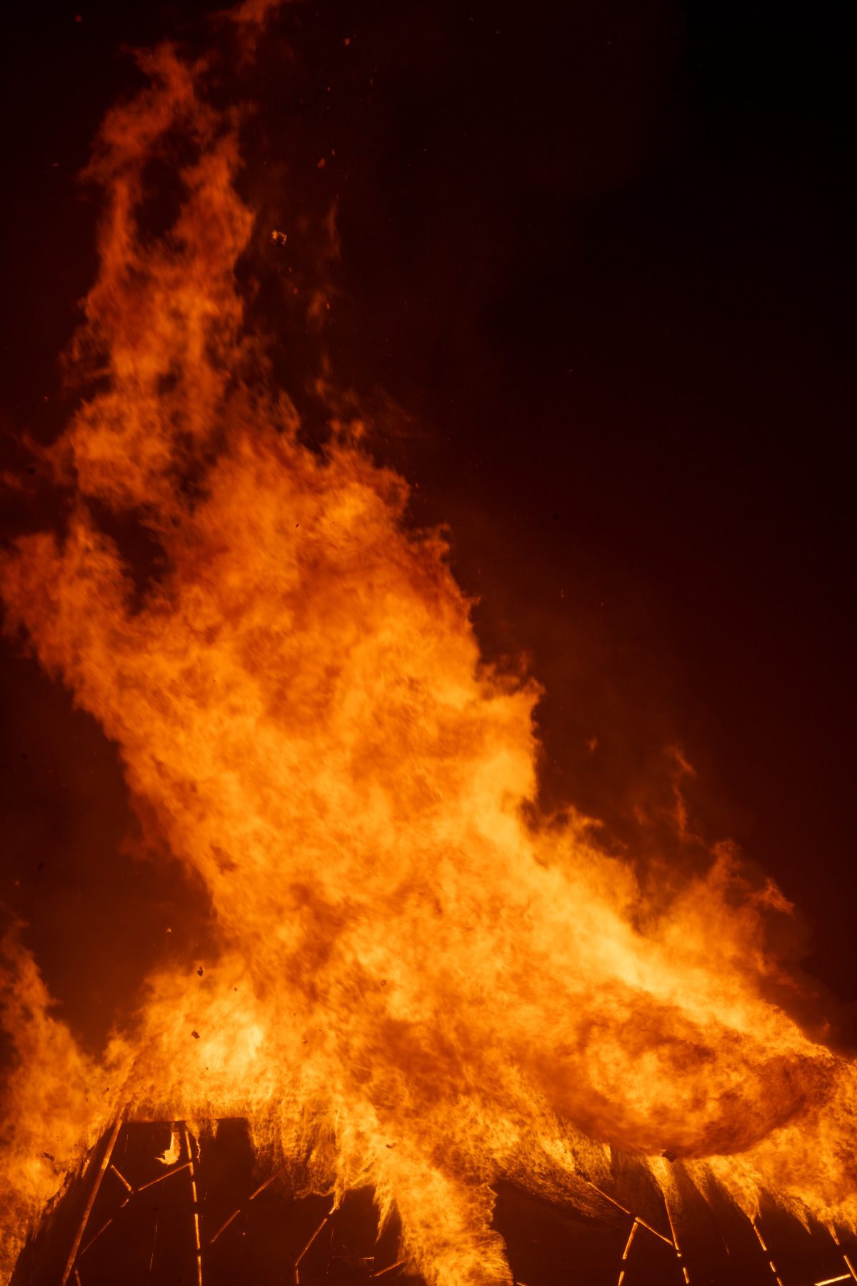 Burning Man 2025 Temple Burn – Temple of the Deep by Miguel Arra