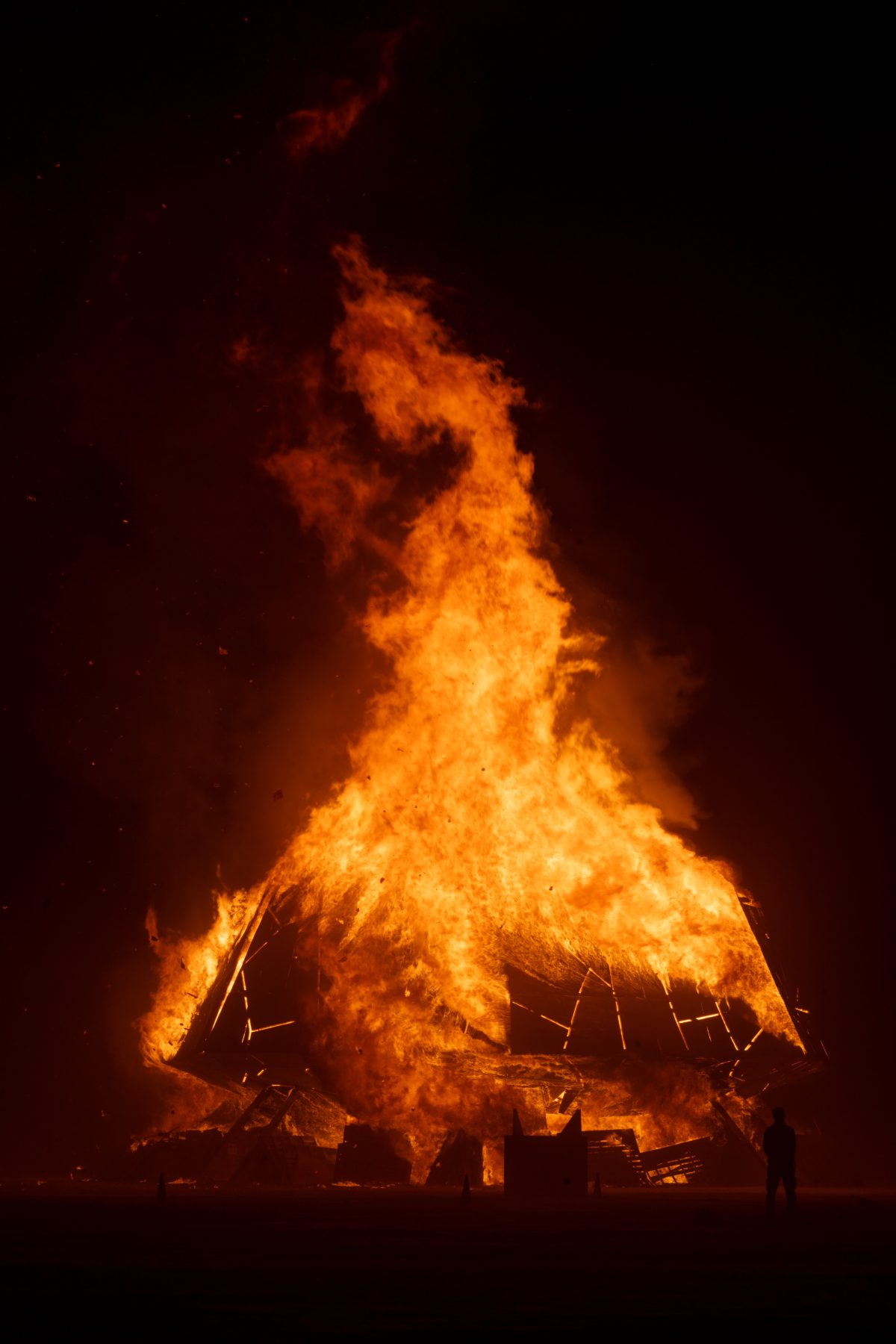 Burning Man 2025 Temple Burn – Temple of the Deep by Miguel Arra