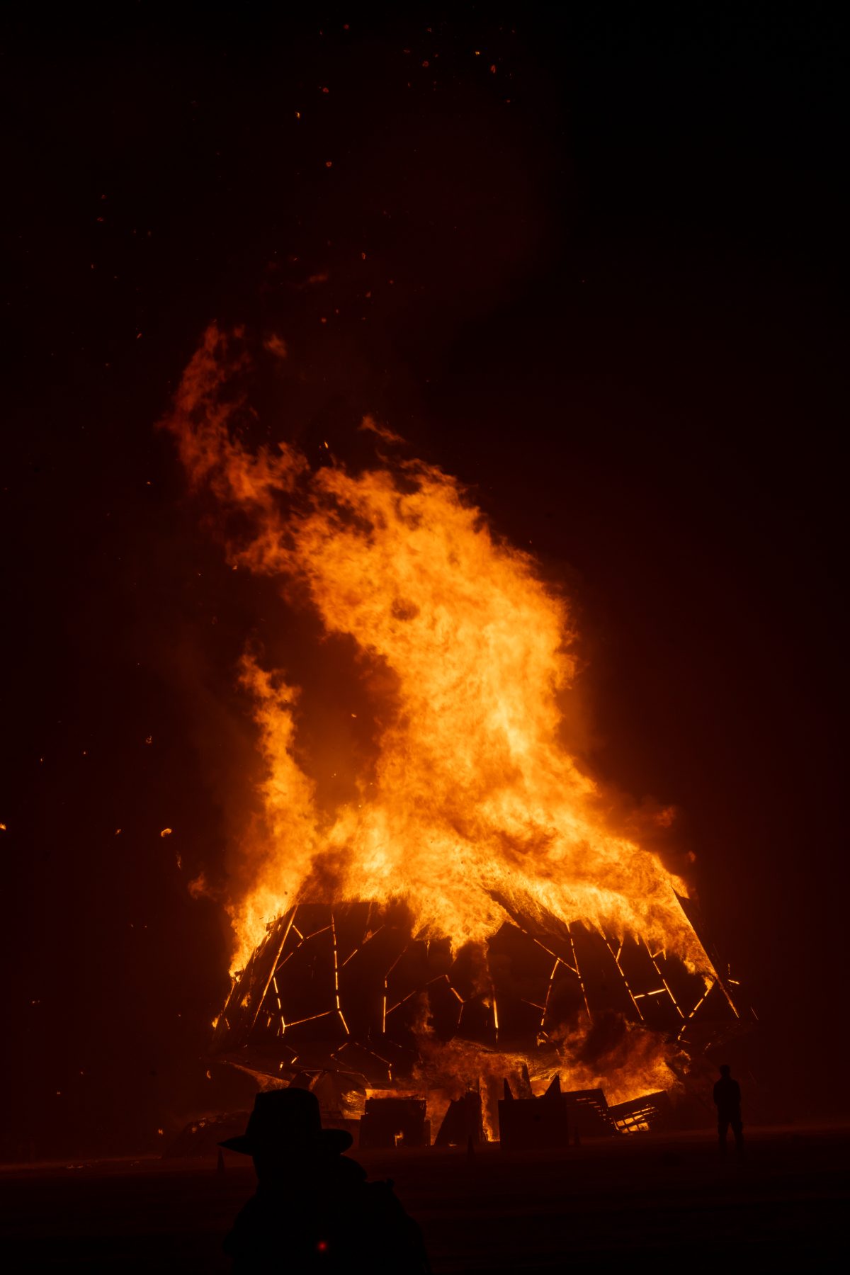 Burning Man 2025 Temple Burn – Temple of the Deep by Miguel Arra