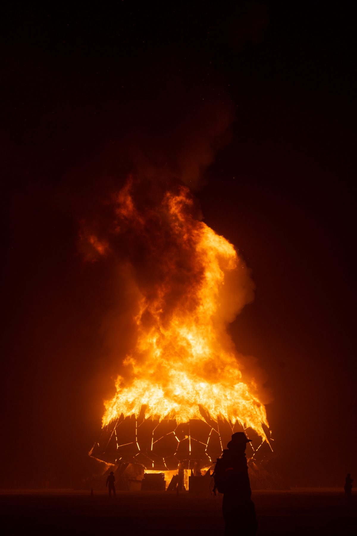 Burning Man 2025 Temple Burn – Temple of the Deep by Miguel Arra